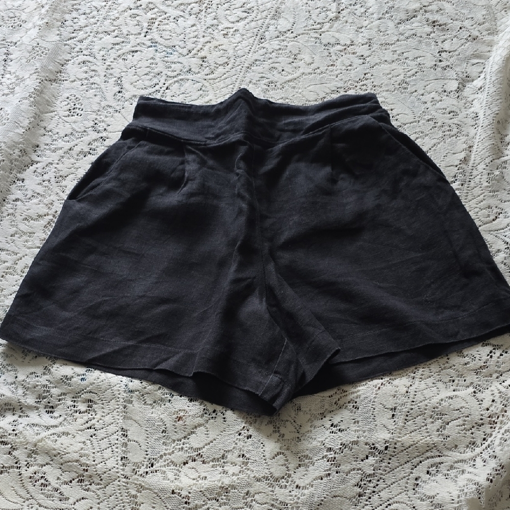 Whimsy + Row Charcoal High-Waisted Shorts